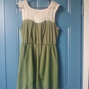 Charlotte Russe Olive and Ivory Midi Dress